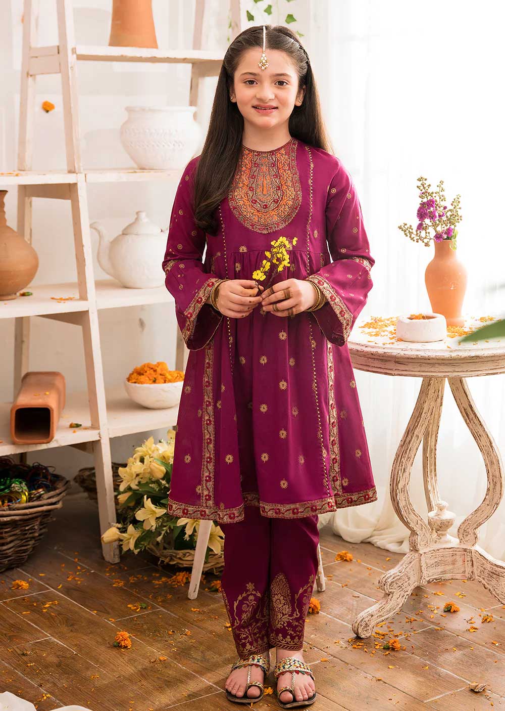 Gul-e-lala - Readymade Kids Suit by Garnet 2022 - Memsaab Online