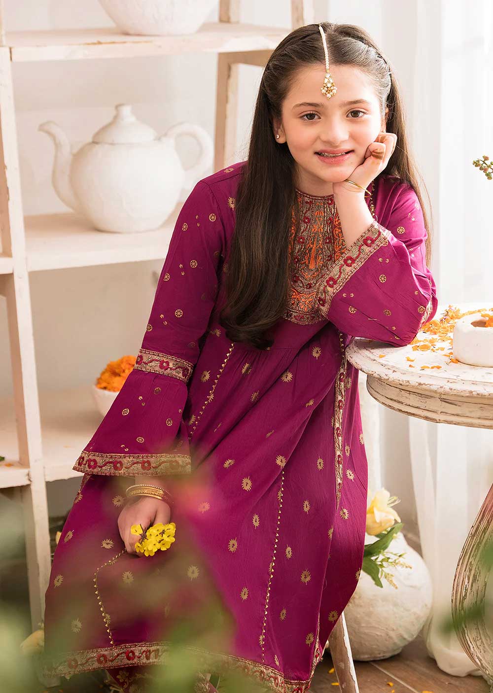 Gul-e-lala - Readymade Kids Suit by Garnet 2022 - Memsaab Online