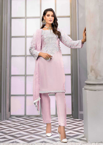 HK29 Readymade Baby Pink Mother & Daughter Linen Suit - Memsaab Online