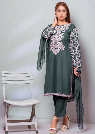 HK29 Readymade Teal Grey Mother & Daughter Linen Suit - Memsaab Online