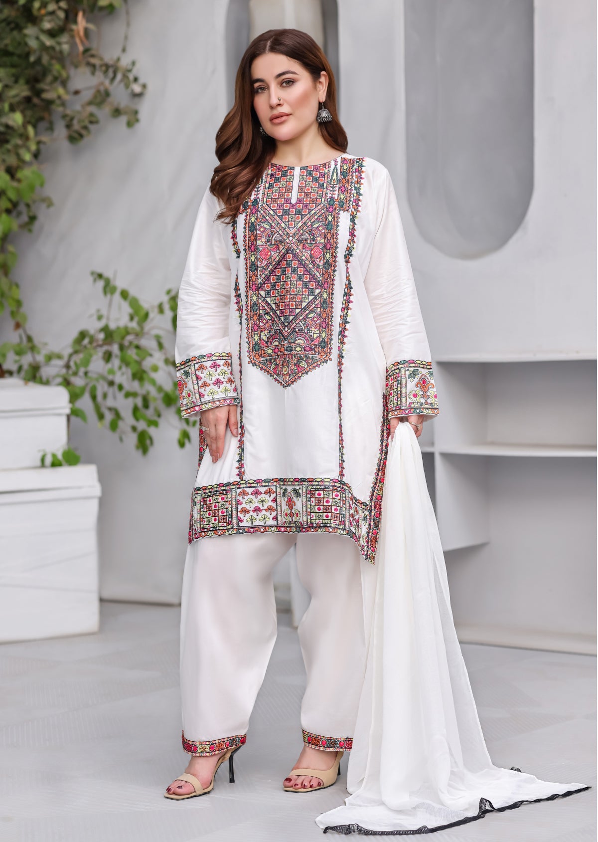 HK323 - Readymade Lilen Outfit 2025 - Memsaab Online