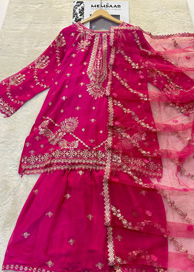 WA-377-H - Hot Pink Readymade - Ramsha Suit 2024 - Memsaab Online