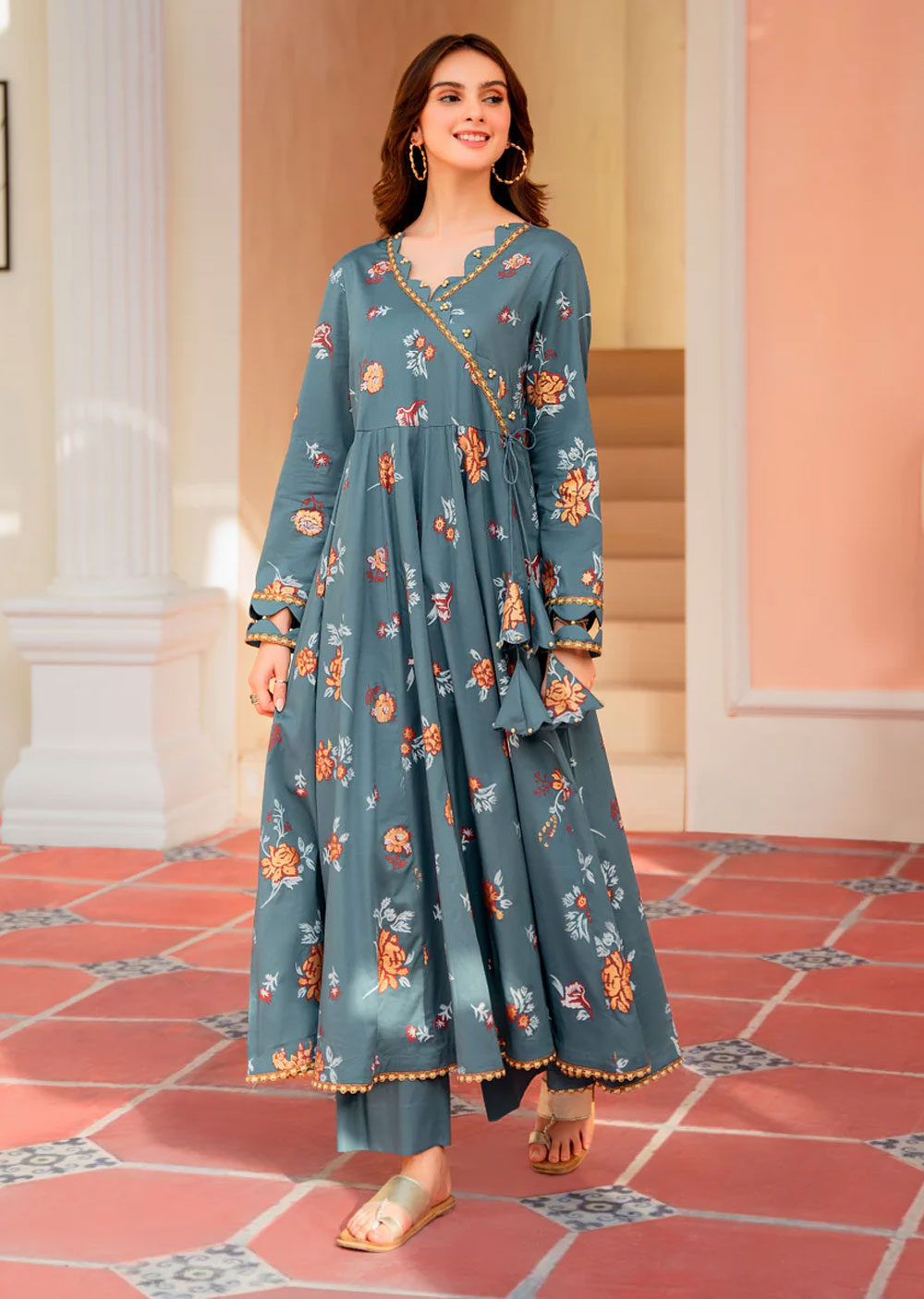 Huma Readymade 3 Piece Cotton Lawn Suit - Memsaab Online