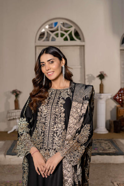 RGZ7104 - Rangz Linen Suit Organza Scarf - Memsaab Online