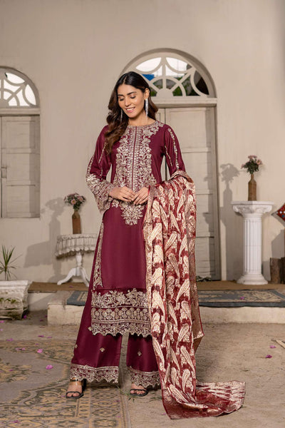 RGZ7104 - Rangz Linen Suit Organza Scarf - Memsaab Online