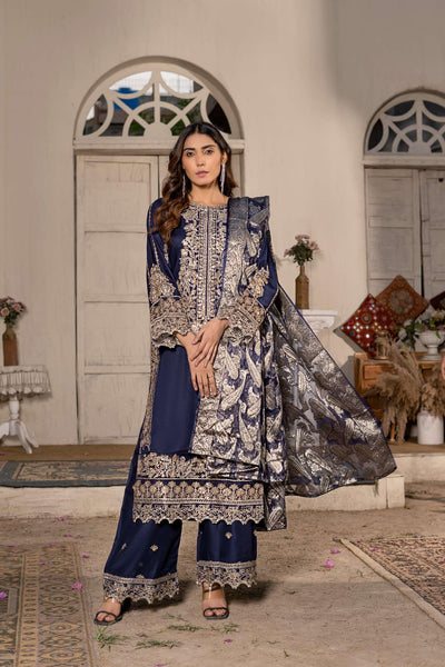 RGZ7104 - Rangz Linen Suit Organza Scarf - Memsaab Online