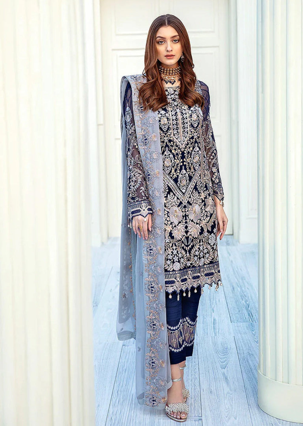Inky Panache - Ramsha Chiffon - Memsaab Online