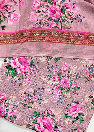 D1021 - Lilac Unstitched Cotton Suit - Memsaab Online
