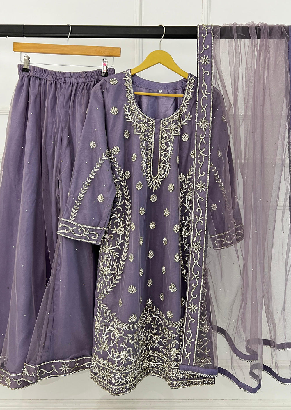 RH2110 ZENA - Lilac Fancy Net Outfit - Memsaab Online