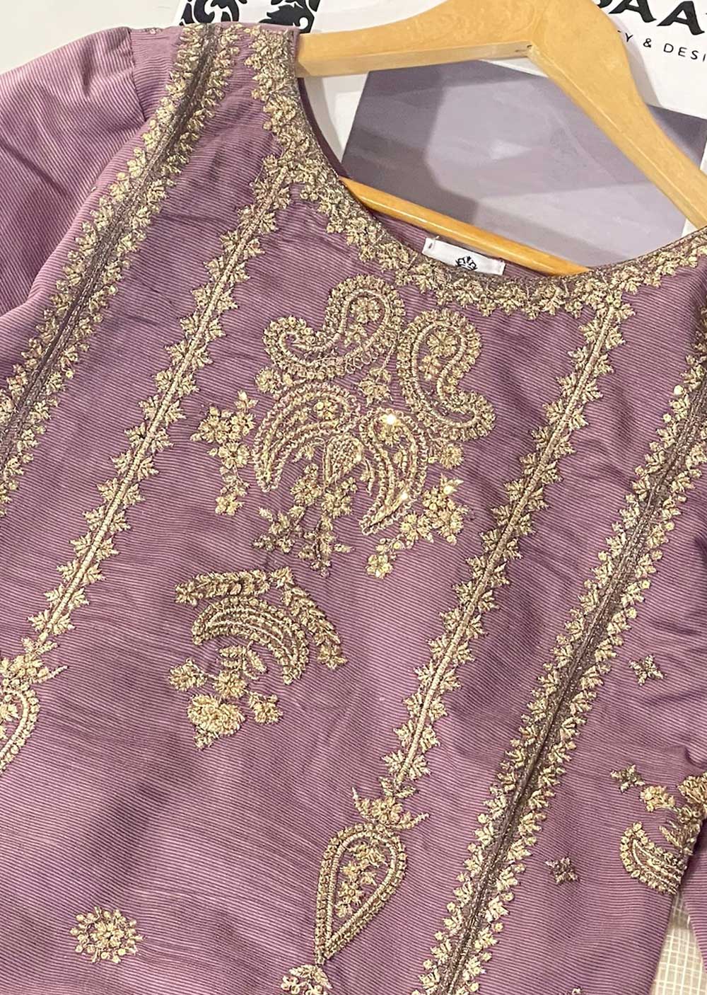 KLD316 Falak - Lilac Readymade Khadi Net Suit - Memsaab Online