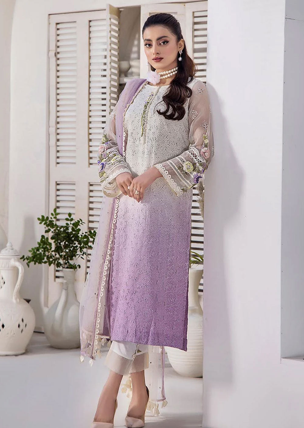 F-136 - Lavender - Readymade - Khuda Baksh Creations 2024 - Memsaab Online