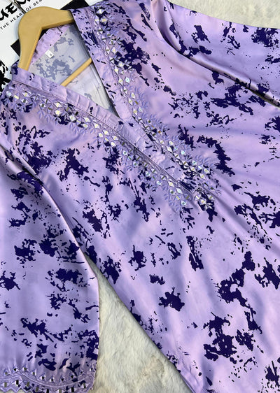 SMR3102 Yumna - Lilac Readymade Silk Suit - Memsaab Online