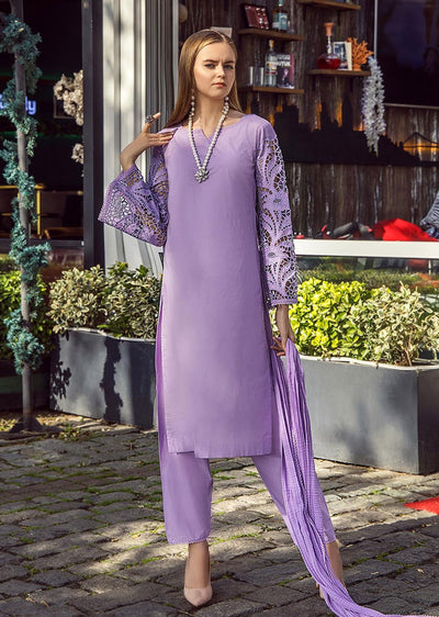 F-132- Lilac - Readymade - Basics by Khuda Baksh Creations 2024 - Memsaab Online