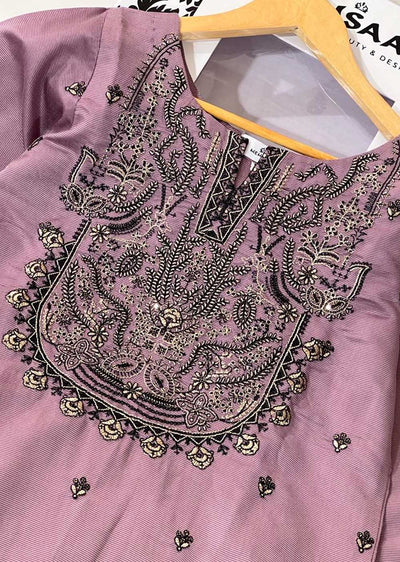 KLD312 Bahar - Lilac Readymade Khadi Net Suit - Memsaab Online