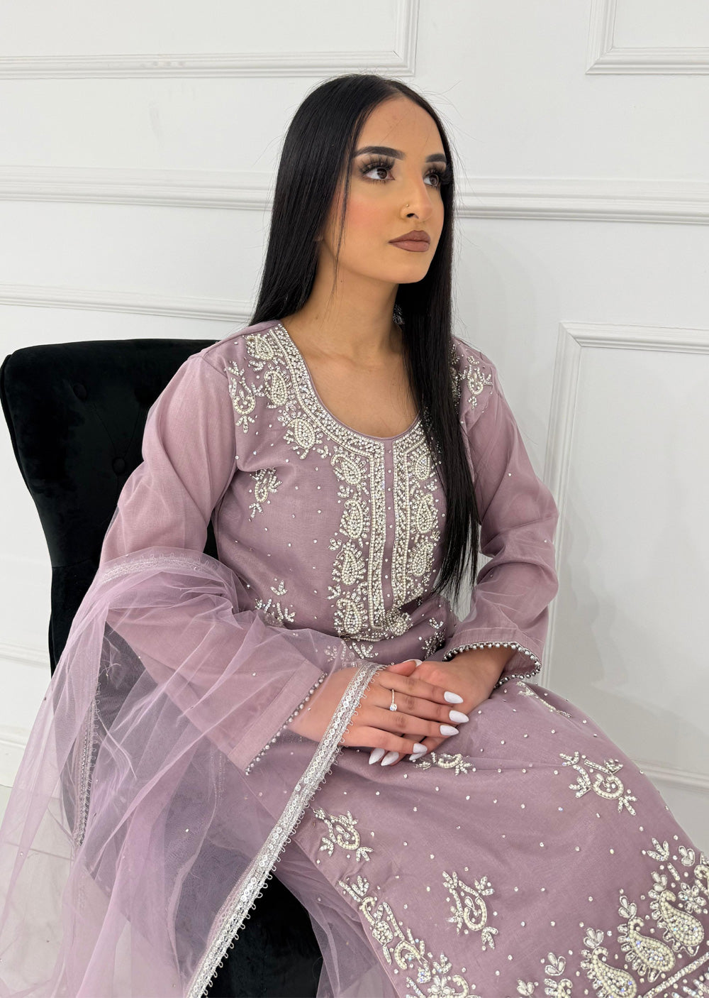 RH2108 SNEHA - Lilac Fancy Net Outfit - Memsaab Online