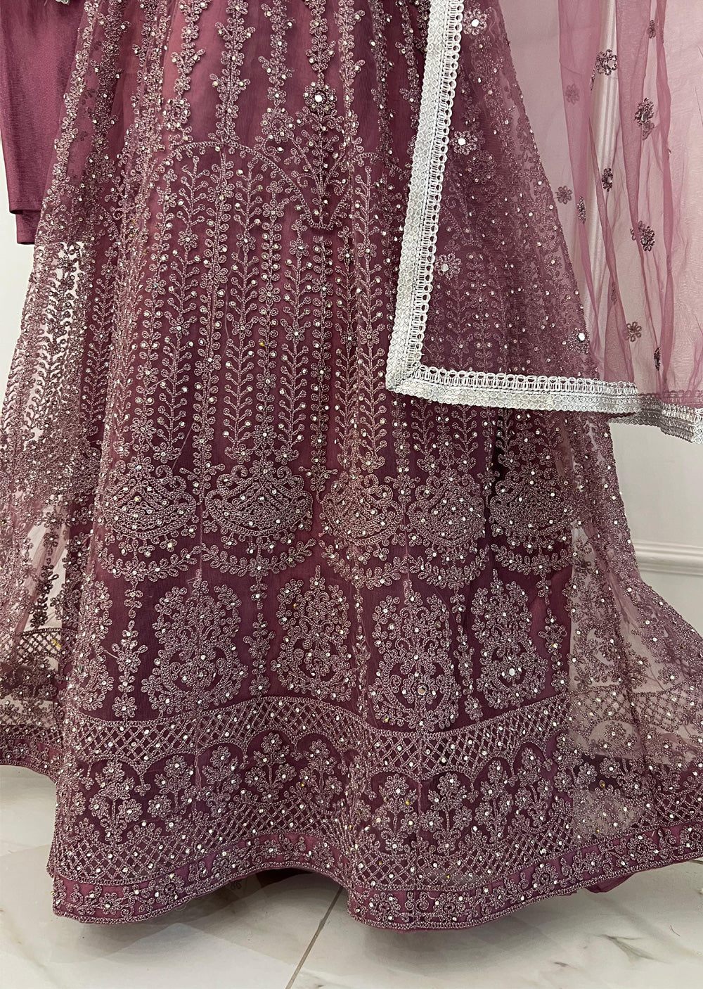 RH2109 Mayal - Lilac Fancy Net Maxi Dress - Memsaab Online