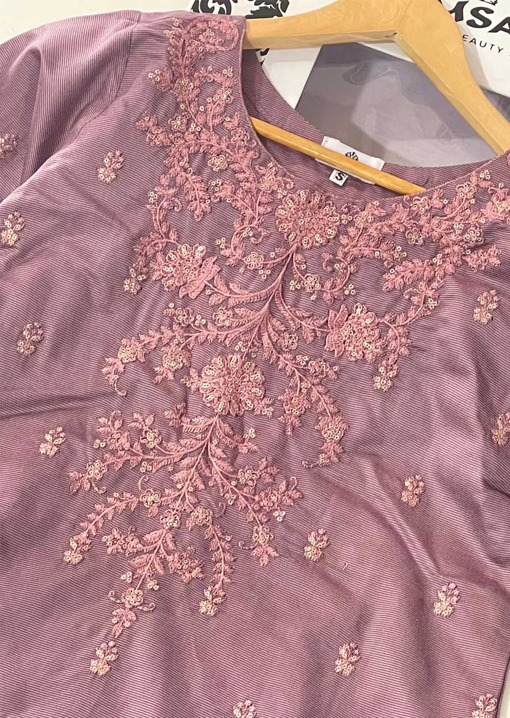 KLD313 Chand - Lilac Readymade Khadi Net Suit - Memsaab Online