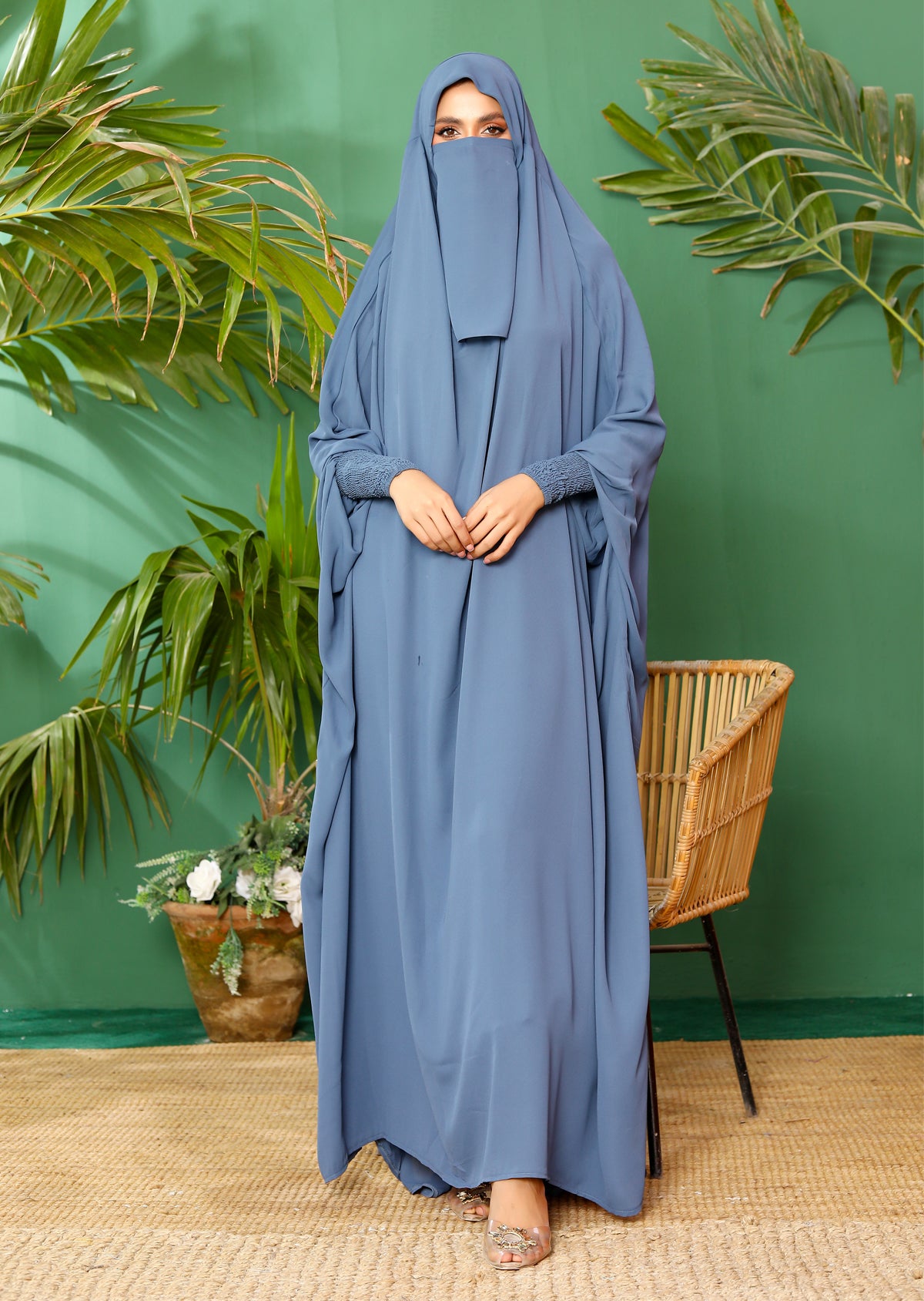 ASL-08 Haya - 1 Piece Jilbab Prayer Set with Elasticated Cuff - Memsaab Online
