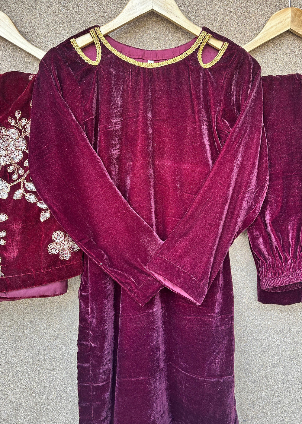 ASBC-02 - Red - Readymade Asma Winter Velvet Suit 2025 - Memsaab Online