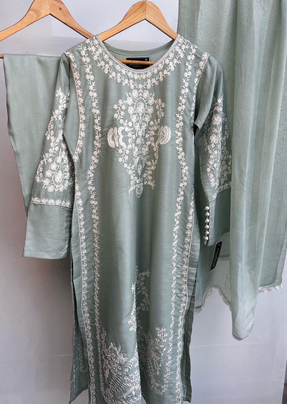 HK280 - Zareen - Mint - Mother & Daughter Linen Outfit - Memsaab Online