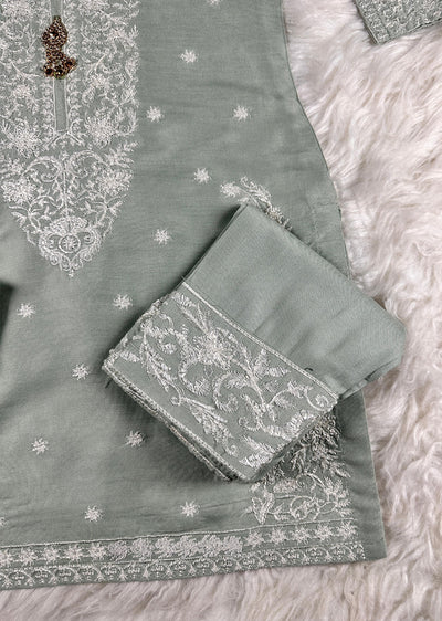 HK271 Jabeen - Mint Linen Oufit - Memsaab Online
