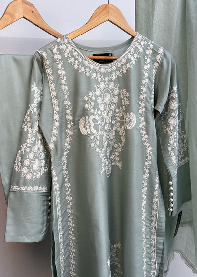 HK280 - Zareen - Mint - Mother & Daughter Linen Outfit - Memsaab Online