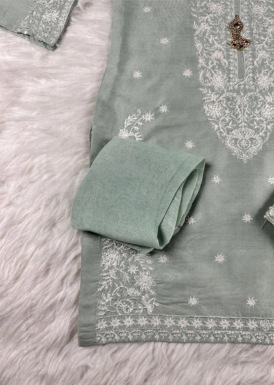 HK271 Jabeen - Mint Linen Oufit - Memsaab Online
