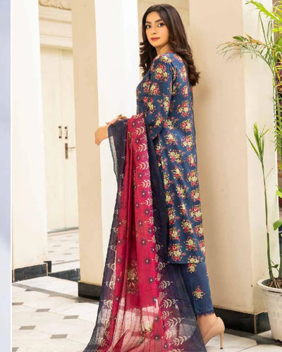MSL-05 Readymade Munira Khazaan Linen Suit - Memsaab Online