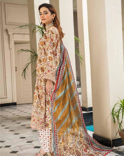 MSL- 02 Readymade Munira Khazaan Linen Suit - Memsaab Online