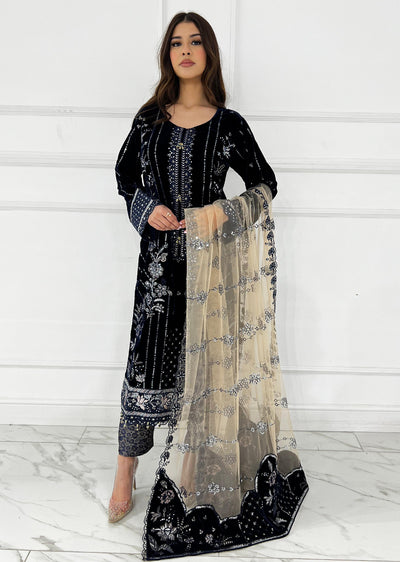 UJK-03 - Navy - Readymade - Florine Velvet Suit 2025 - Memsaab Online