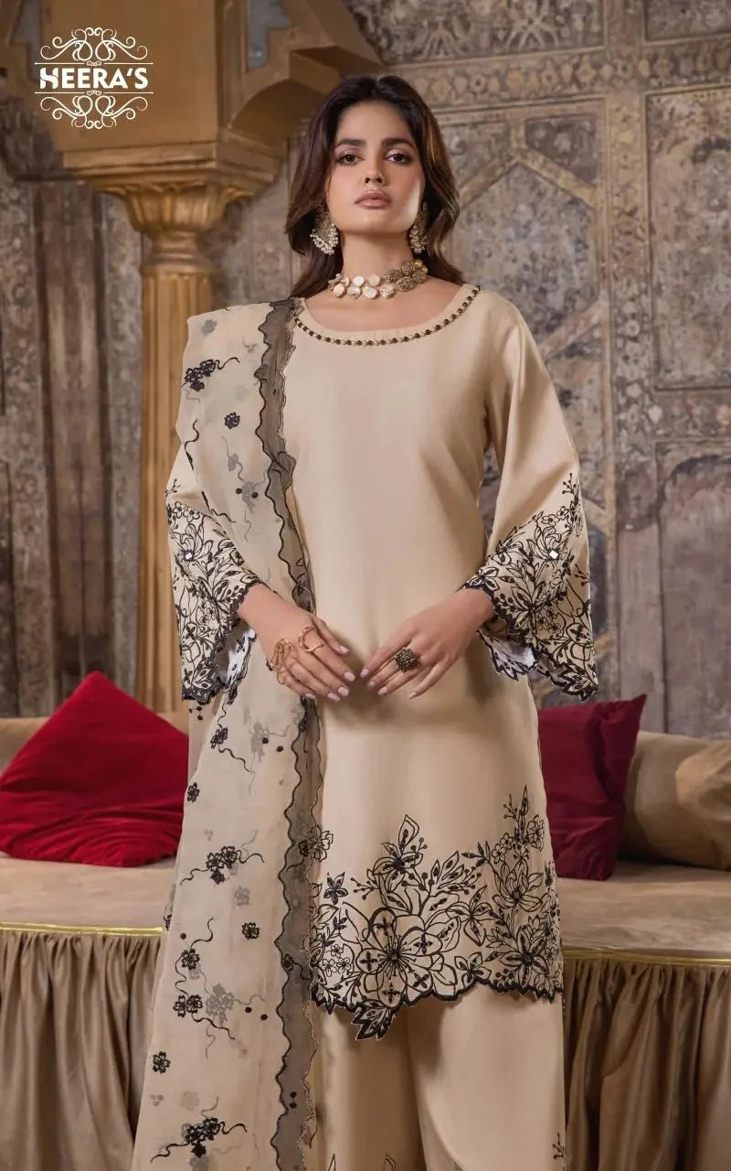 HSS-345- Readymade NOVA 3PCS EMBROIDERED Heeras Suit - Memsaab Online