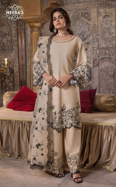 HSS-345- Readymade NOVA 3PCS EMBROIDERED Heeras Suit - Memsaab Online