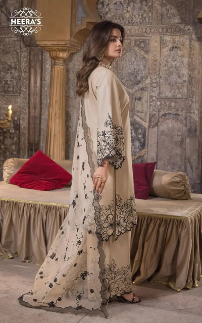 HSS-345- Readymade NOVA 3PCS EMBROIDERED Heeras Suit - Memsaab Online