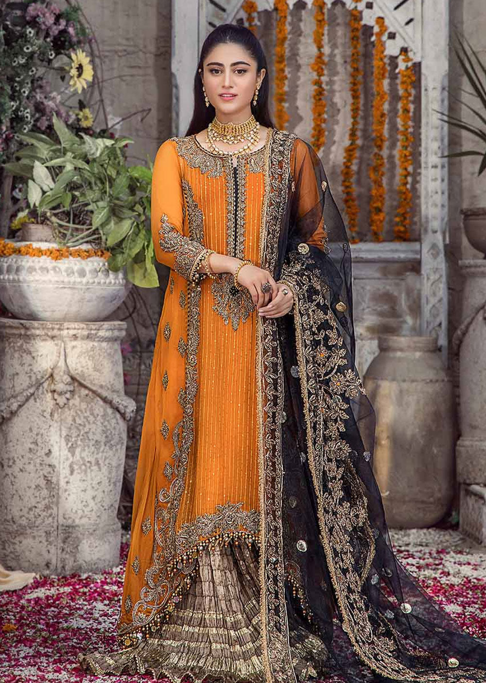 P-252 - Orange - Readymade - Khuda Baksh Creations 2024 - Memsaab Online