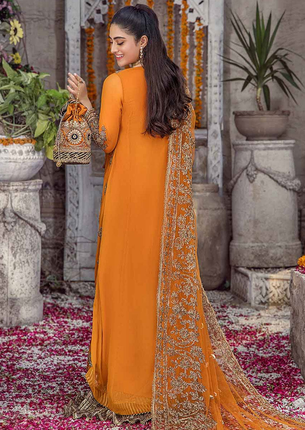 P-252 - Orange - Readymade - Khuda Baksh Creations 2024 - Memsaab Online