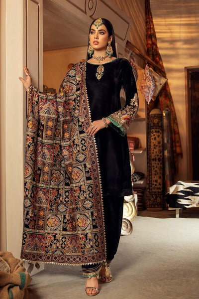 P-208 Black Readymade Khuda Baksh Creations 2024 - Memsaab Online