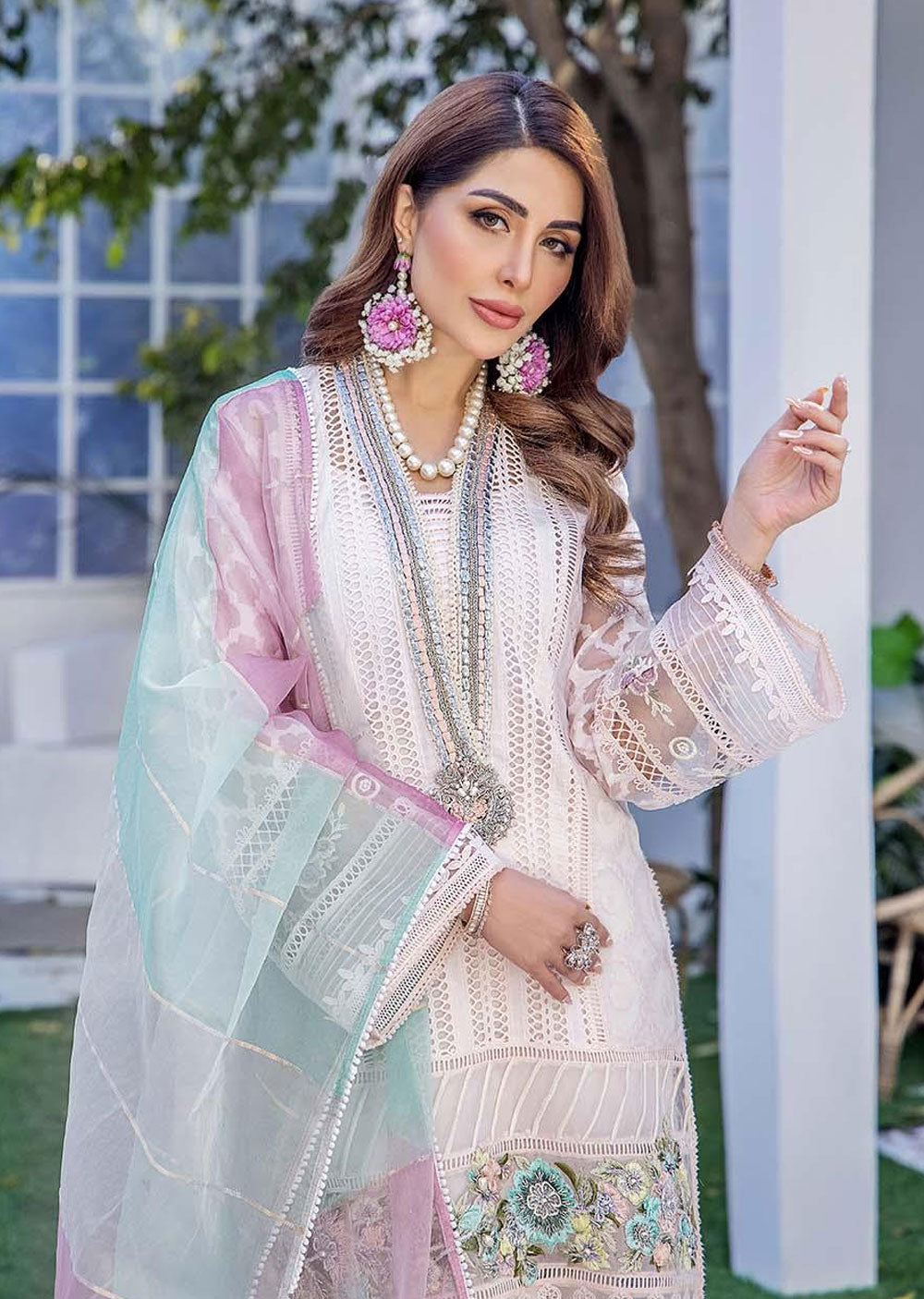 F-129- Pale Pink - Readymade - Basics by Khuda Baksh Creations 2024 - Memsaab Online