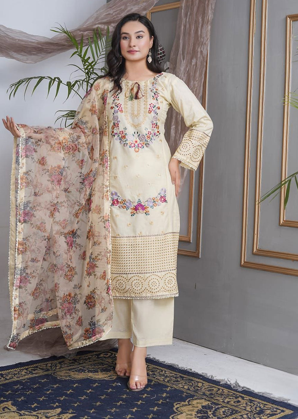 ASK802-D Readymade Cotton Suit - Memsaab Online