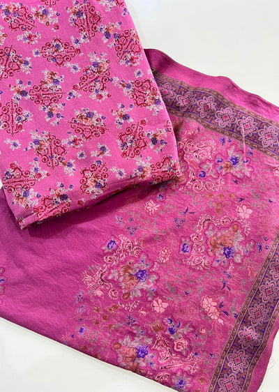 OP2182 Pink Unstitched Winter Linen Suit - Memsaab Online