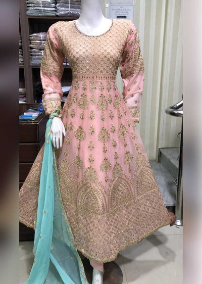SHAZ6556 Pink Readymade Chiffon Dress - Memsaab Online