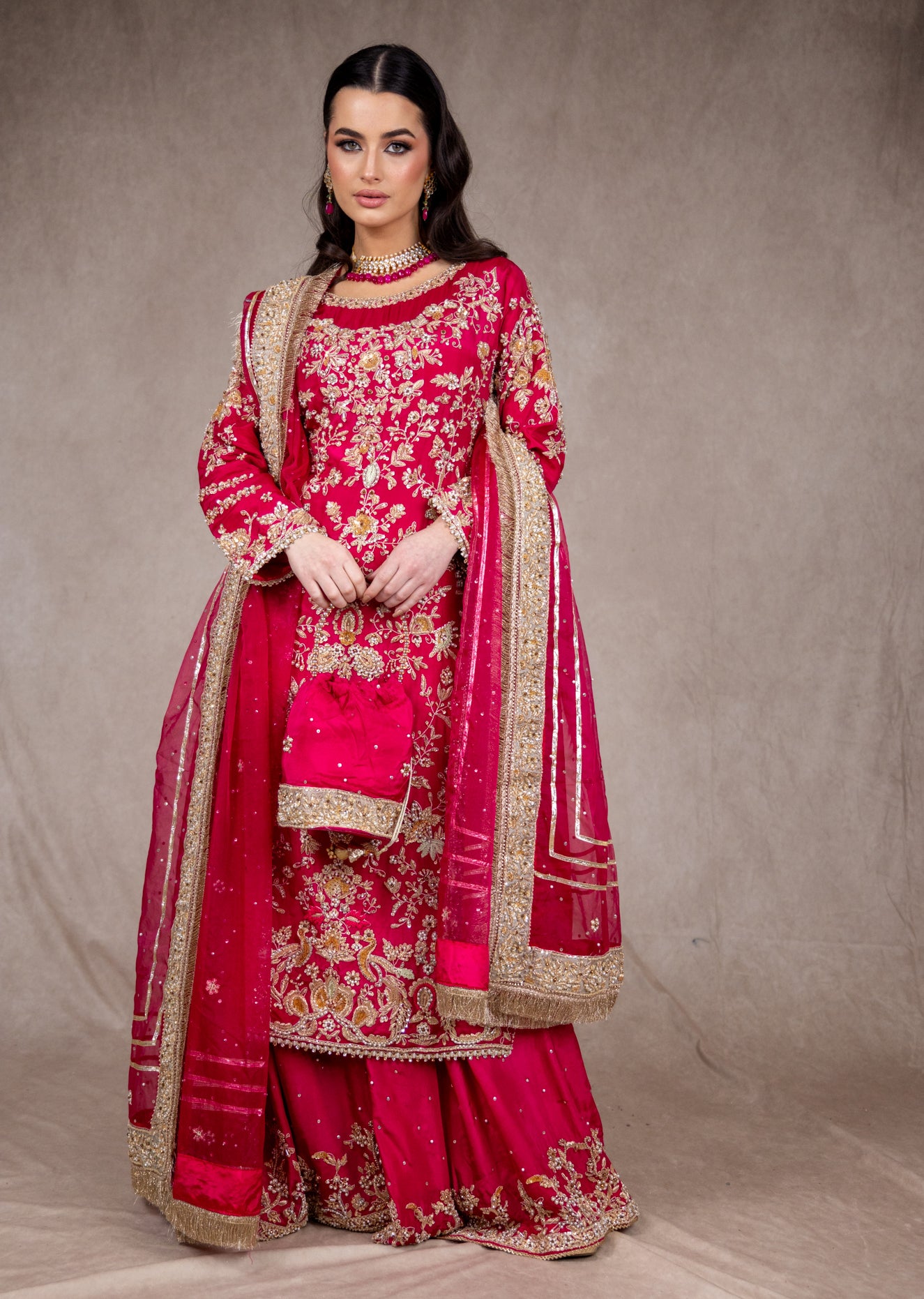 SRB2620 - shehnai - Wedding Sharara Dress - Memsaab Online