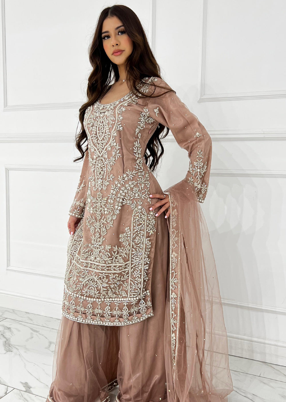 RH2111 Aaina - Pink Fancy Net Outfit - Memsaab Online