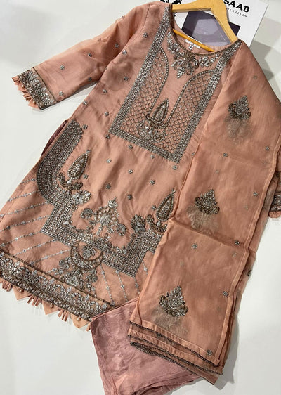 KLD325 / KLD 1030 Nifa - Pink Readymade Cotton net suit - Memsaab Online