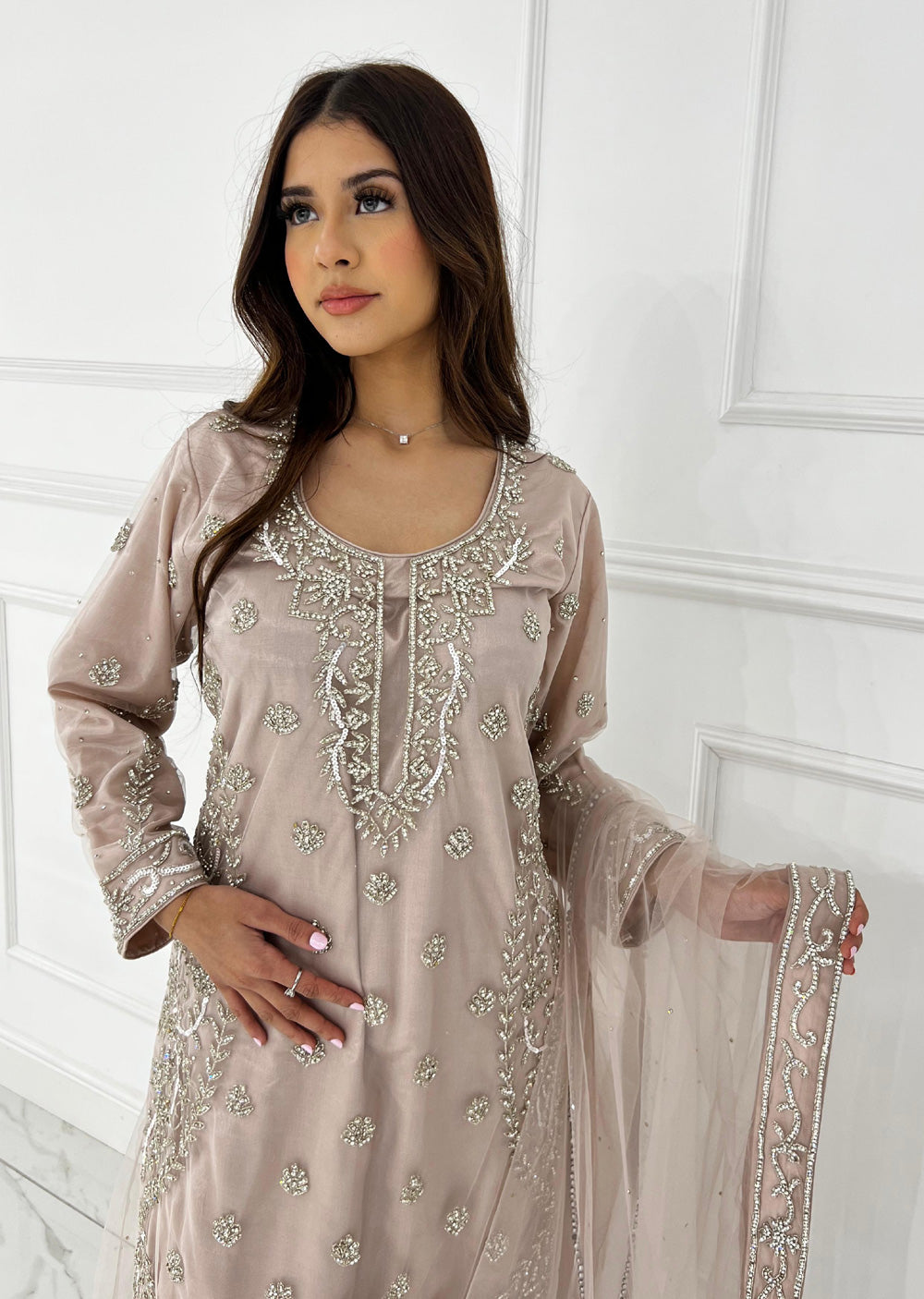 RH2110 ZENA - Pink Fancy Net Outfit - Memsaab Online