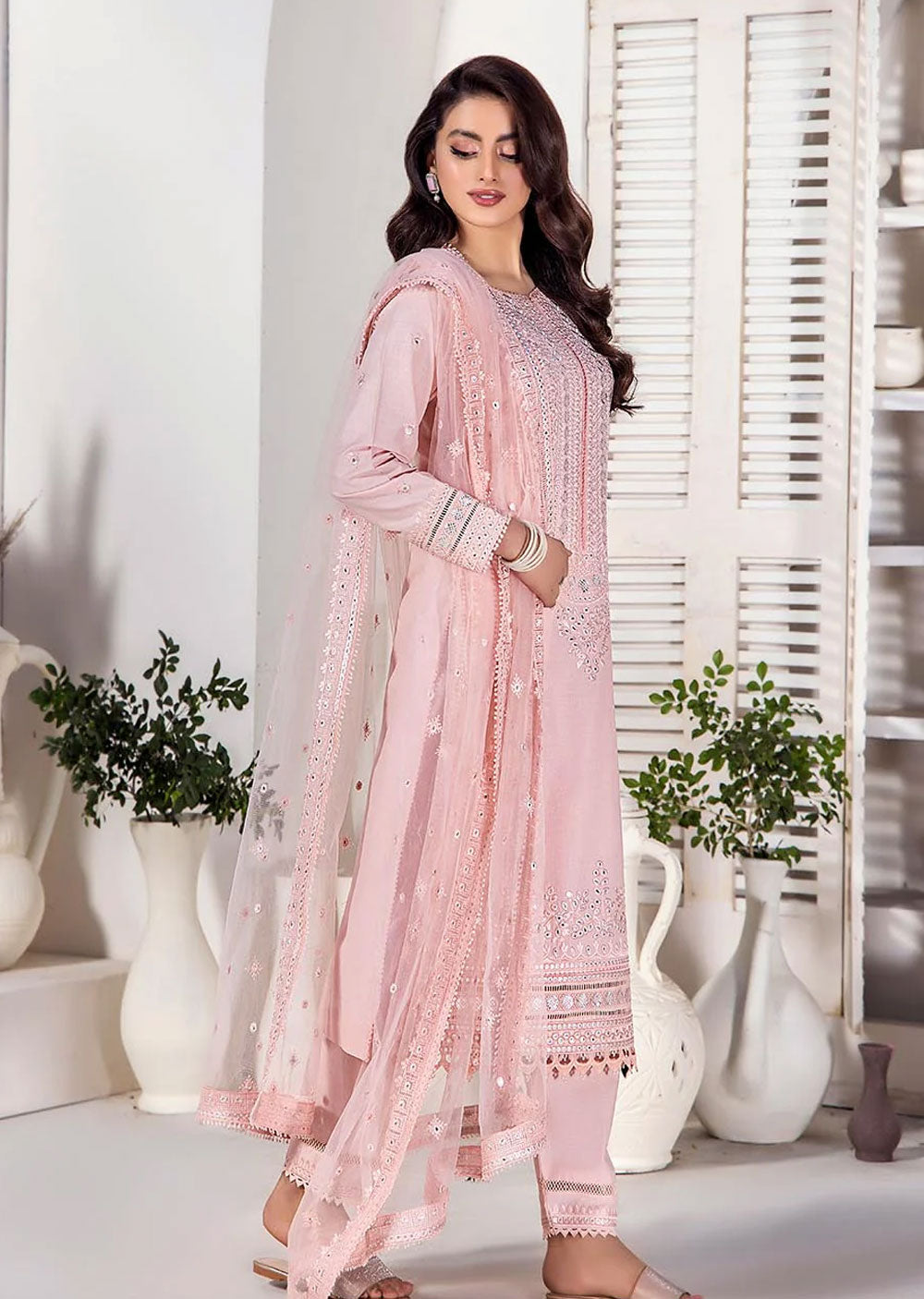 F-133 - Pink - Readymade - Khuda Baksh Creations 2024 - Memsaab Online