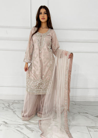 RH2110 ZENA - Pink Fancy Net Outfit - Memsaab Online