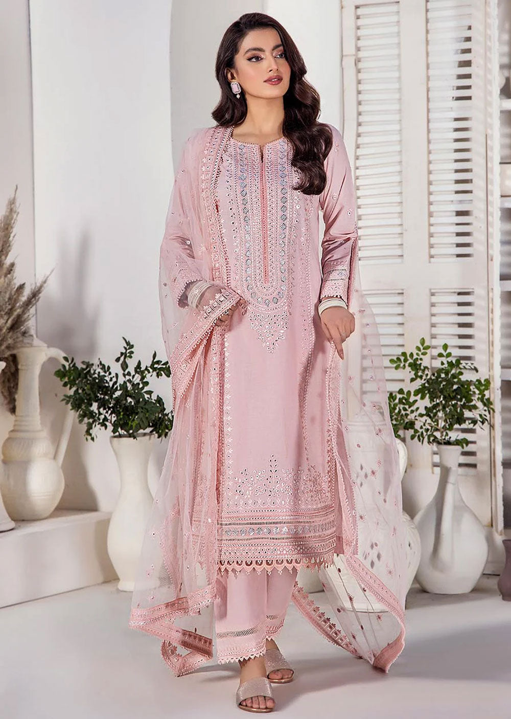 F-133 - Pink - Readymade - Khuda Baksh Creations 2024 - Memsaab Online