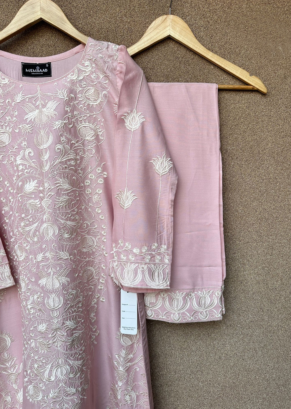 HK300 - Pink - Readymade - Mother & Daughter Linen Outfit 2025 - Memsaab Online