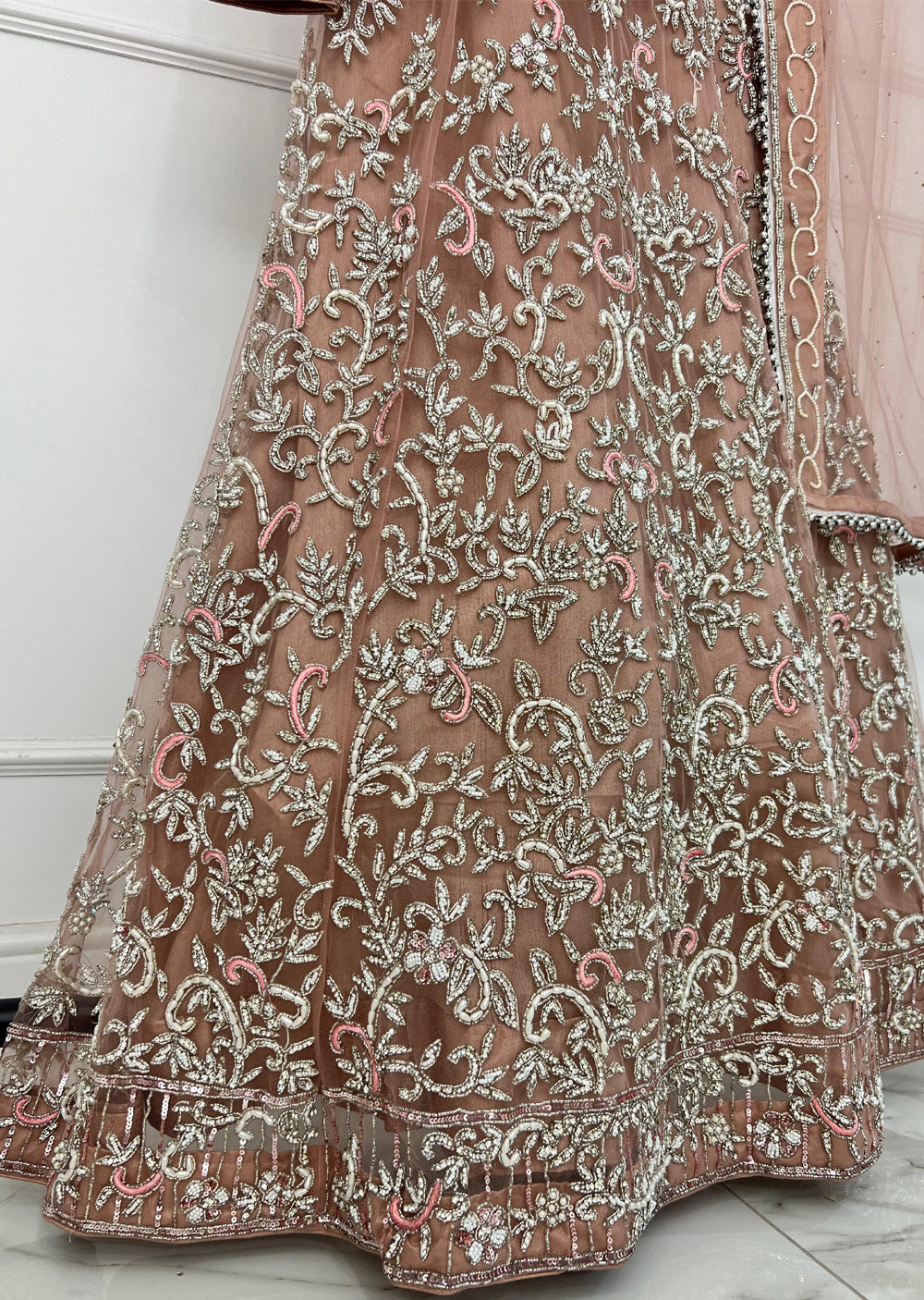 RH2106 Simran - Pink Fancy Long Gown - Memsaab Online