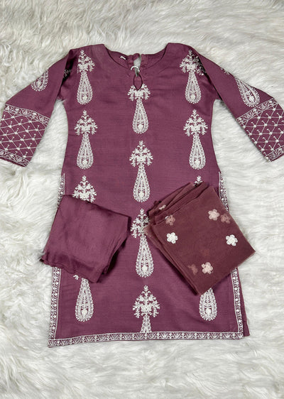 HK299 - Pink - Readymade - Mother & Daughter Linen Outfit 2025 - Memsaab Online